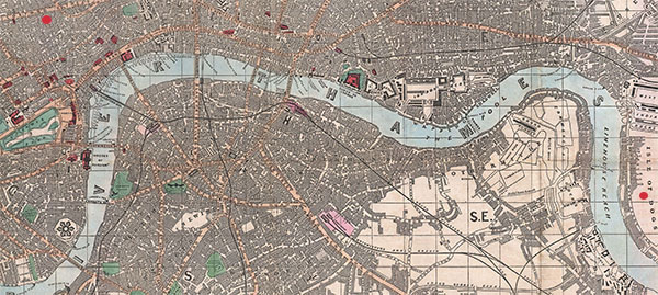 Reynolds Map 1862, dot location SOHO, West Ham